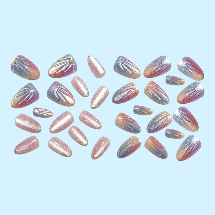 Artificial nails in elegant ombre design with glitter embellishments Kalsten