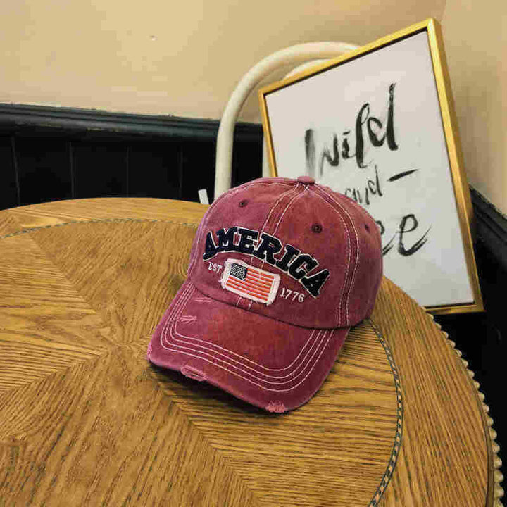 Unisex Vintage-Inspired Distressed Baseball Cap Kalsten