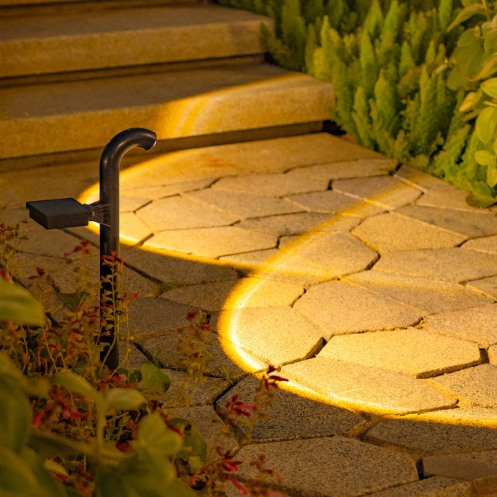 Decorative Solar Pathway Projection Lights With Adjustable Curved Head Stake Mount Kalsten