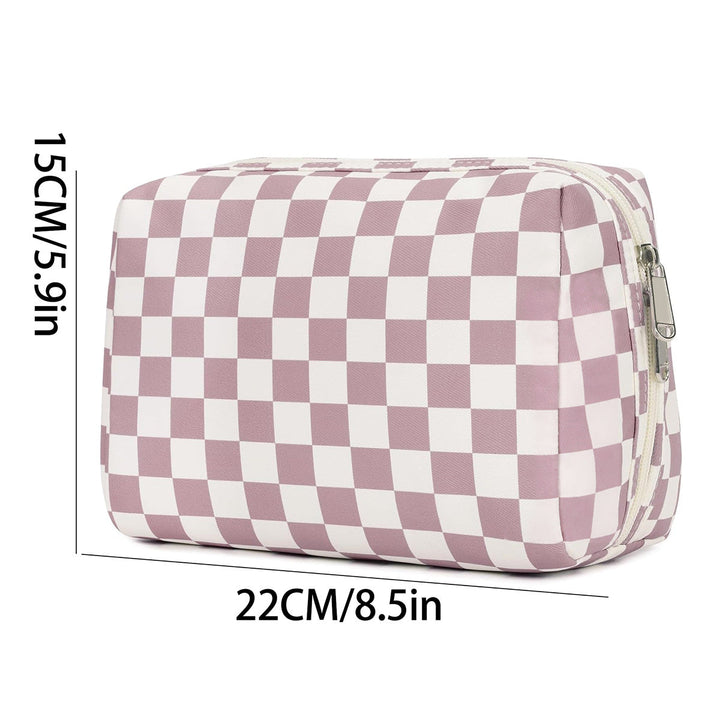 Stylish cosmetic bag with checked pattern Kalsten