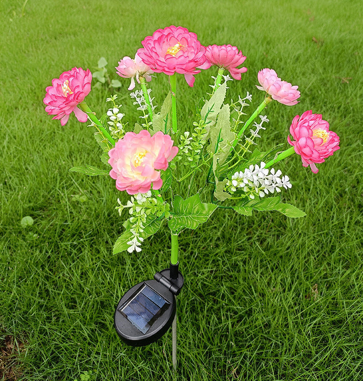 Solar-Powered Lifelike Bloom Garden Stake With Multi-Head LED Cluster And Waterproof Dusk-To-Dawn Sensor Kalsten