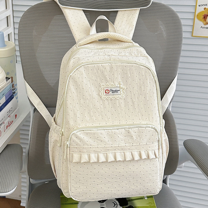 Cute Ruffled Patterned School Backpack