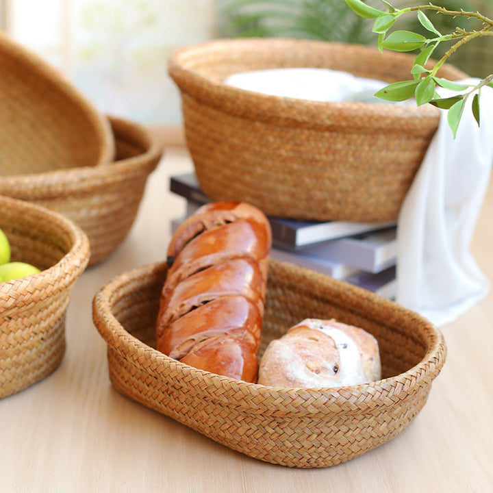 Unisex Oval Storage Basket made of Woven Natural Material Kalsten