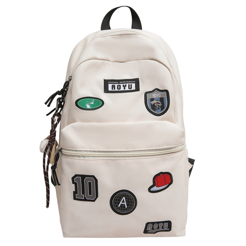 Stylish Graphic Patch School Backpack Kalsten