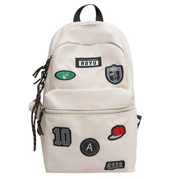 Stylish Graphic Patch School Backpack Kalsten