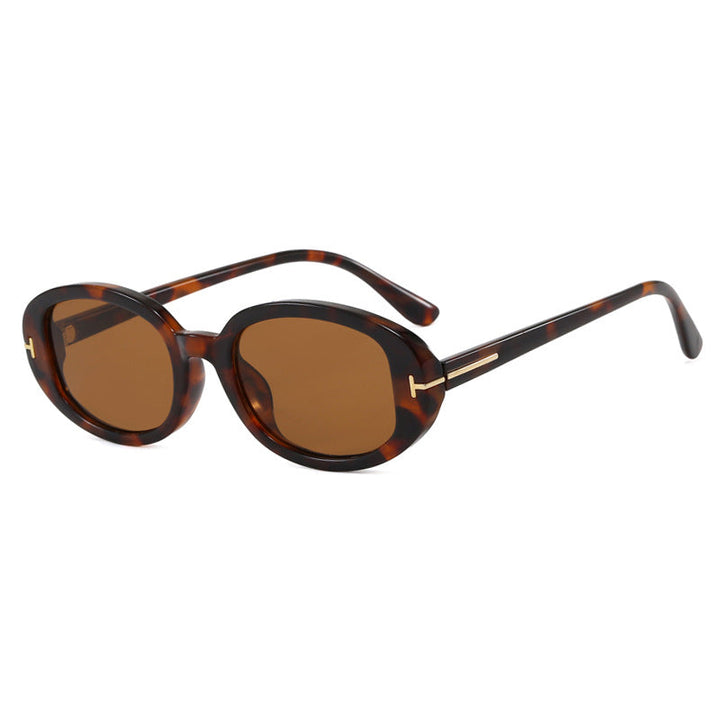 Ladies stylish oval sunglasses with golden details Kalsten