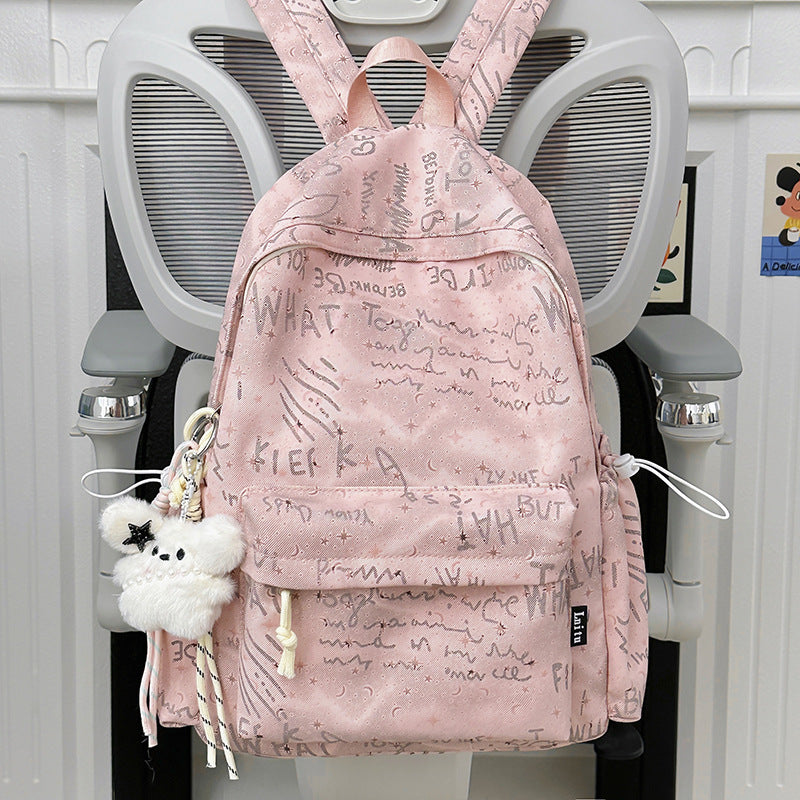Trendy Script Print Backpack Kalsten