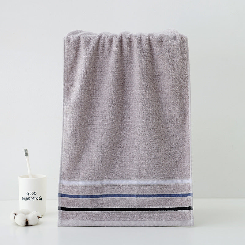 High-Quality Terry Bath Towel With Elegant Stripe Border Kalsten