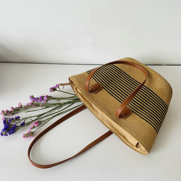 Trendy Basket Bag with Elegant Leather Accents Kalsten