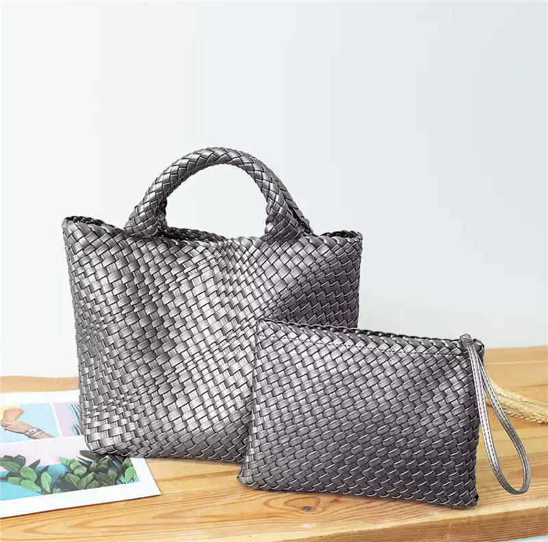 Elegant Braided Handbag with Removable Clutch Kalsten