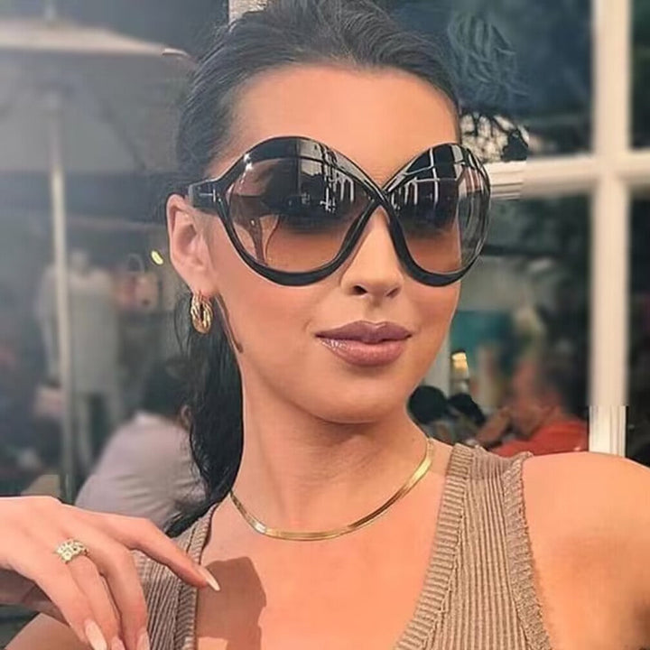 Women's extravagant Cat-Eye sunglasses with curved frame Kalsten