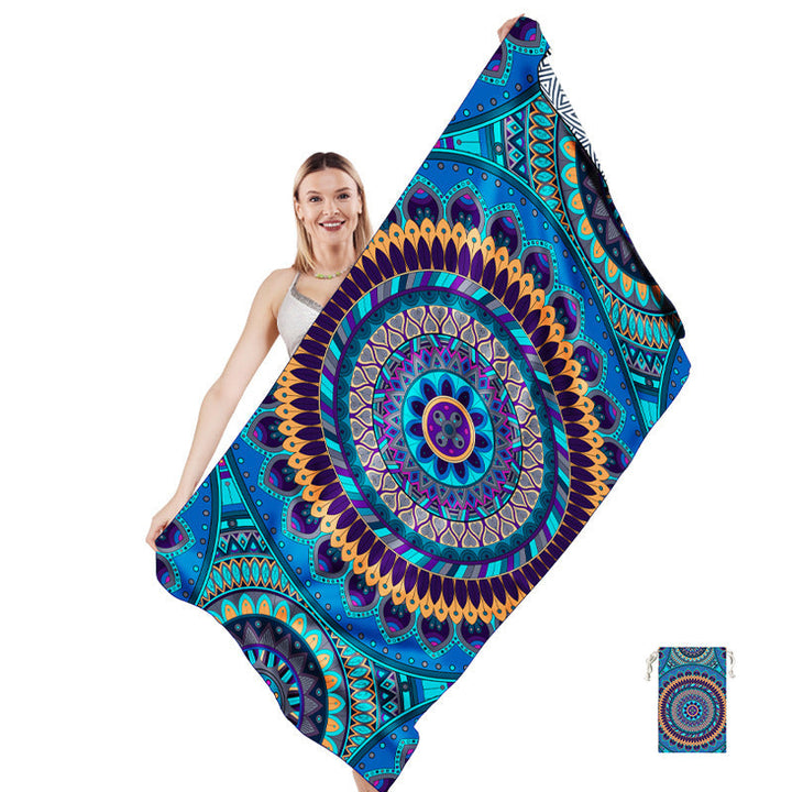 Multifunctional beach towel in creative mandala design Kalsten