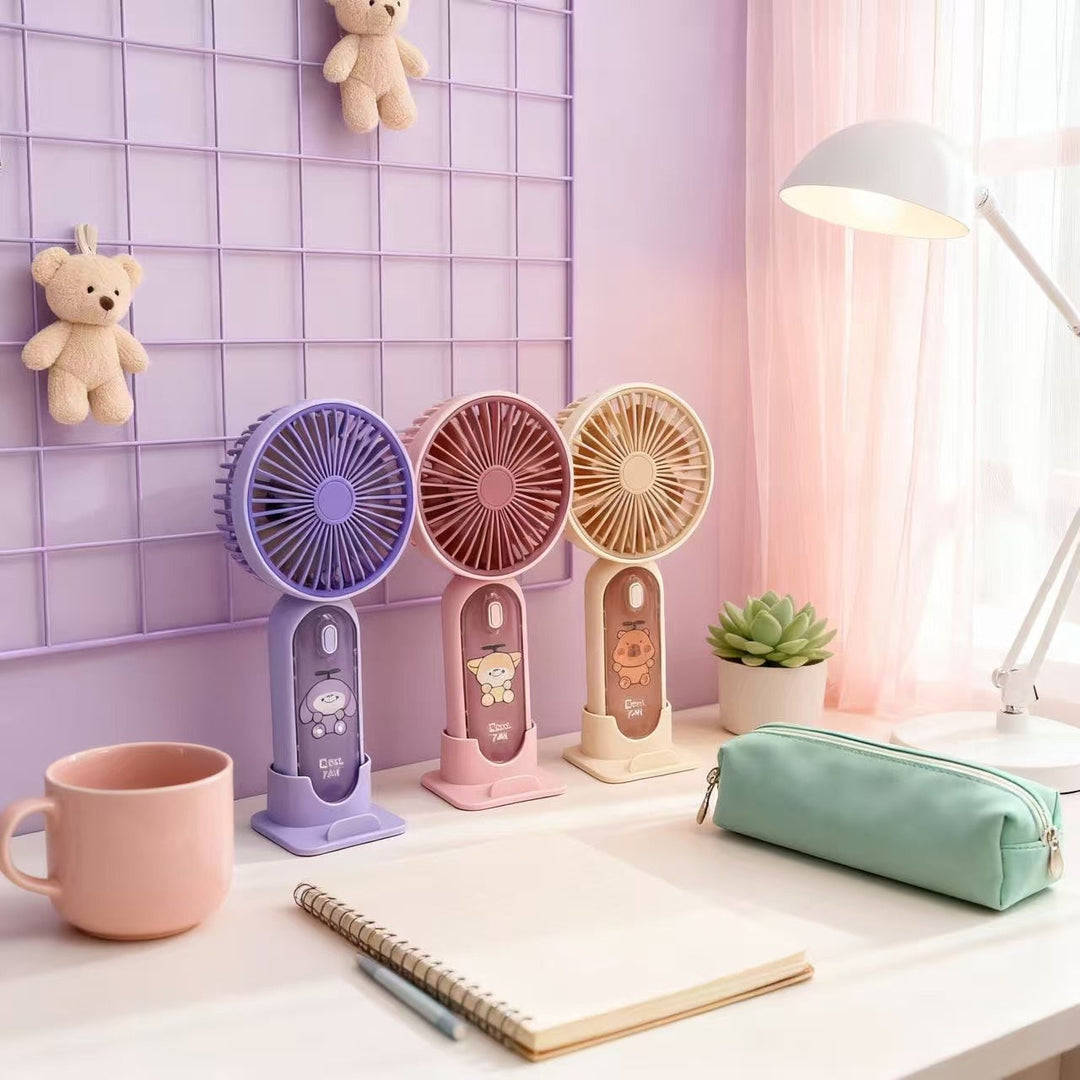 Women's Portable Hand Fan with Flexible Tilt Function and USB Charger Kalsten