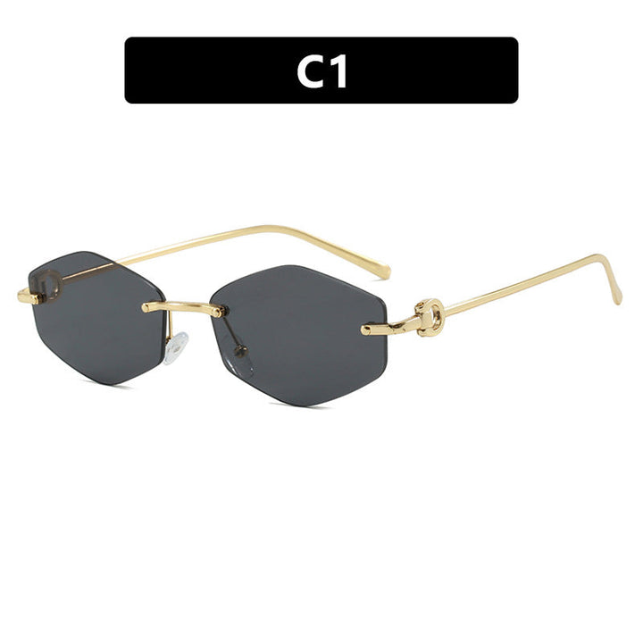 Women's fashionable sunglasses with hexagonal frame and luxurious accents Kalsten