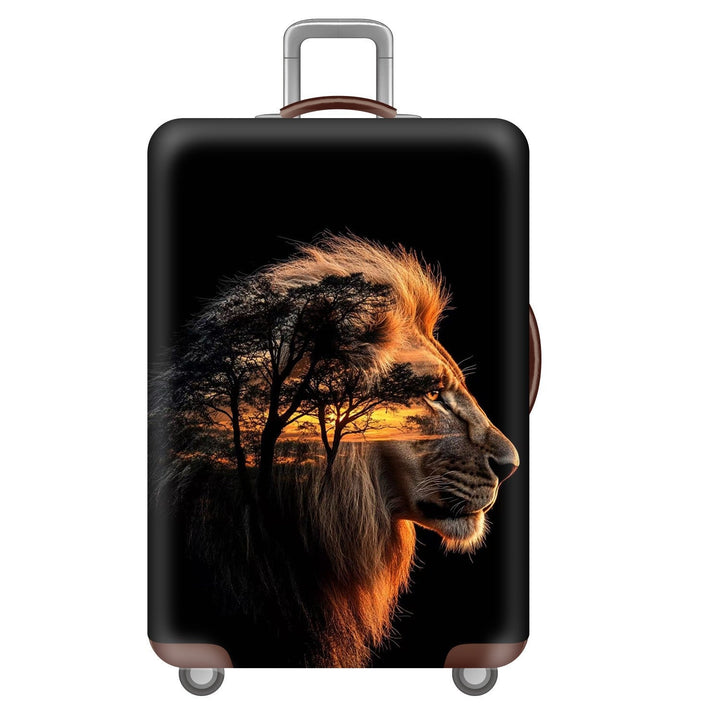Unisex nan robust Hart shell trolley with lion portrait motif print, shock-resistant ABS polycarbonate shell, multi-wheeled chassis and TSA security lock Kalsten