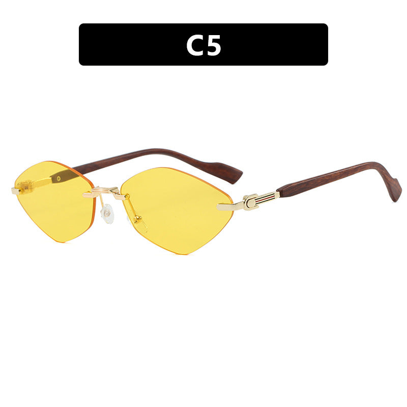 Women's geometric sunglasses with luxurious wooden arms and polarized lenses Kalsten