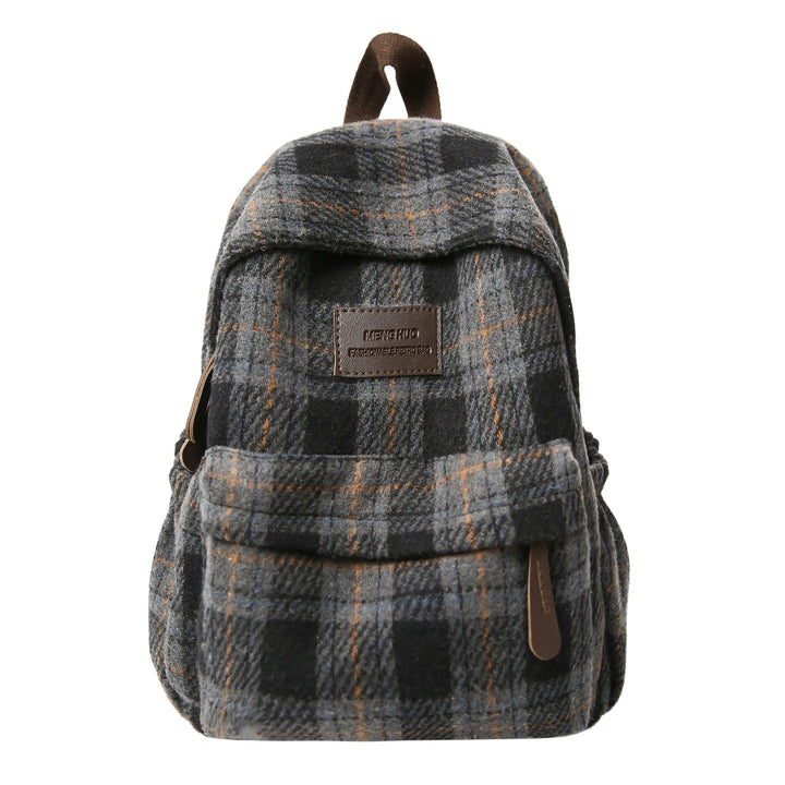Cozy Plaid Pattern School Backpack Kalsten