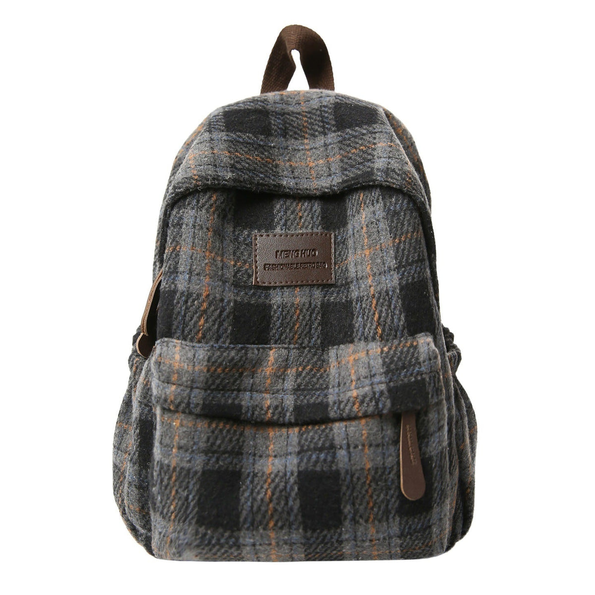 Cozy Plaid Pattern School Backpack Bowlift