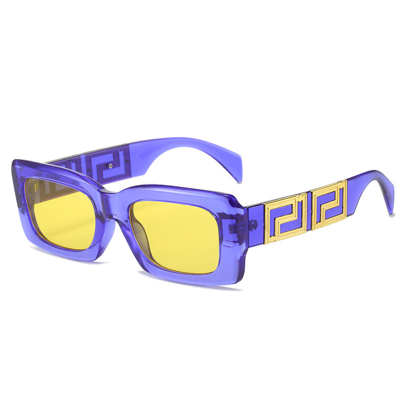 Women elegant square sunglasses with luxurious gold accent Kalsten