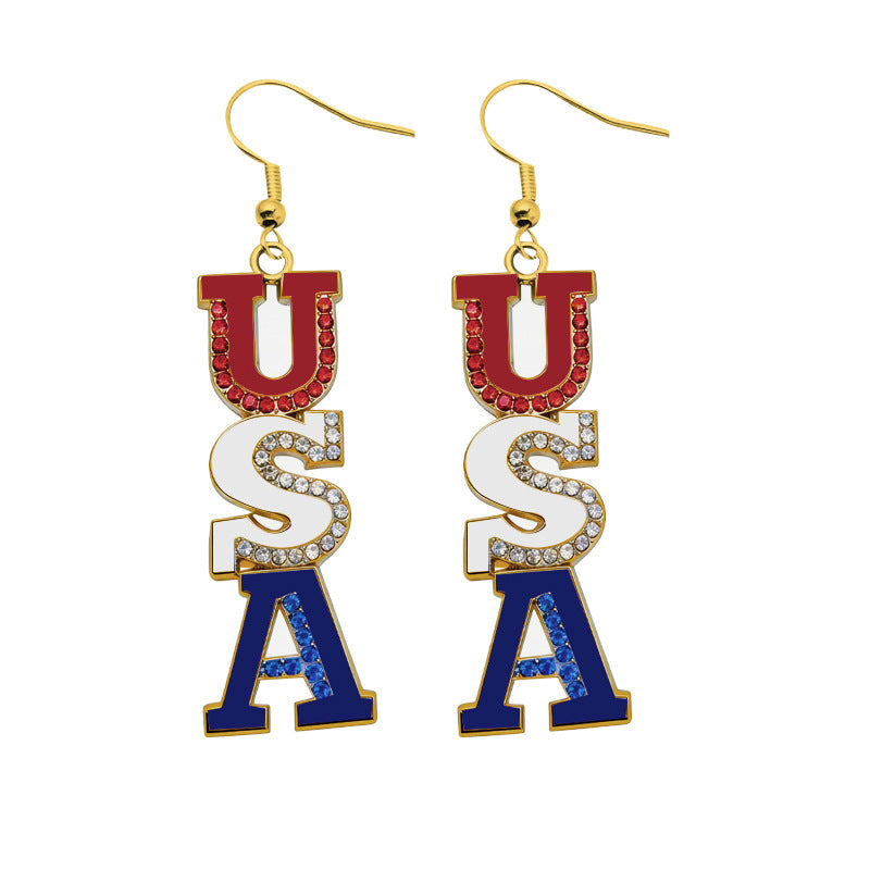 Women's earrings in flip-flop design with crystal embellishment and enamel flag motif Kalsten