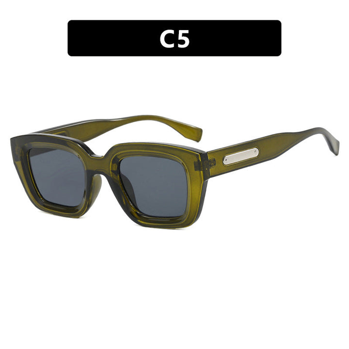 Women's square sunglasses with transparent frame and brown lenses Kalsten