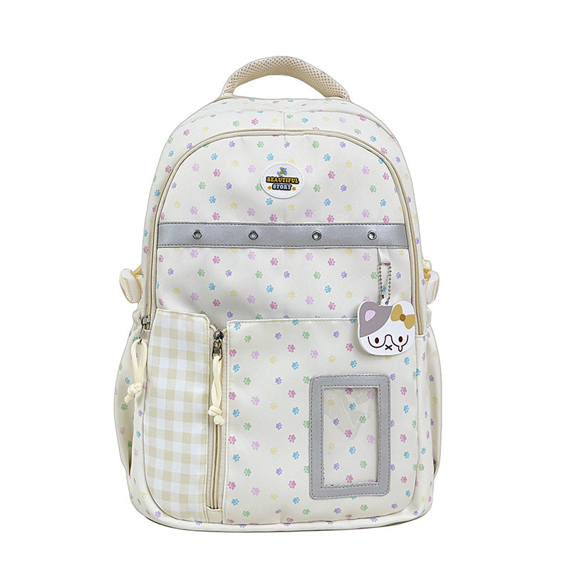 Floral Patterned Multi-Pocket Backpack kalsten