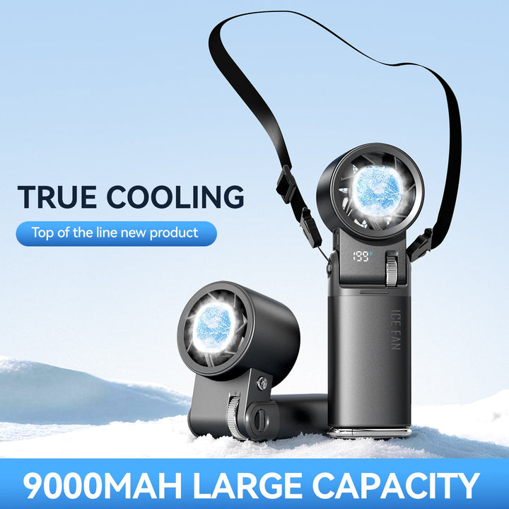 Unisex nan portable rechargeable wearable neck and handheld cooling fan with detachable magnetic dual heads and adjustable tilt Kalsten