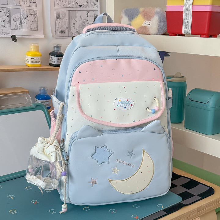 Cute Character-Inspired Multi-Pocket School Backpack