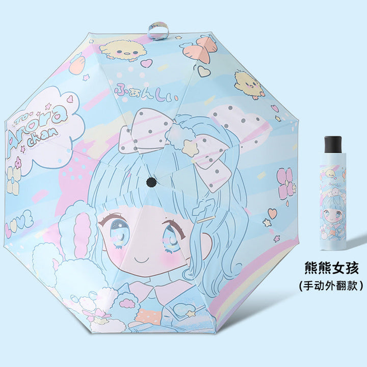 Ladies Folding Umbrella with Animal Motifs Kalsten