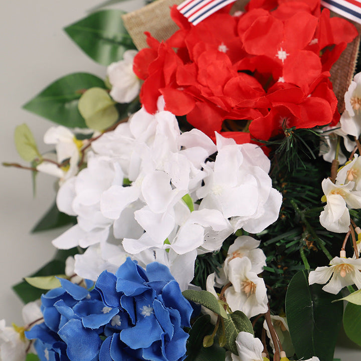 Women Decorative Wall Wreath with Colorful Artificial Flowers and Bow Kalsten
