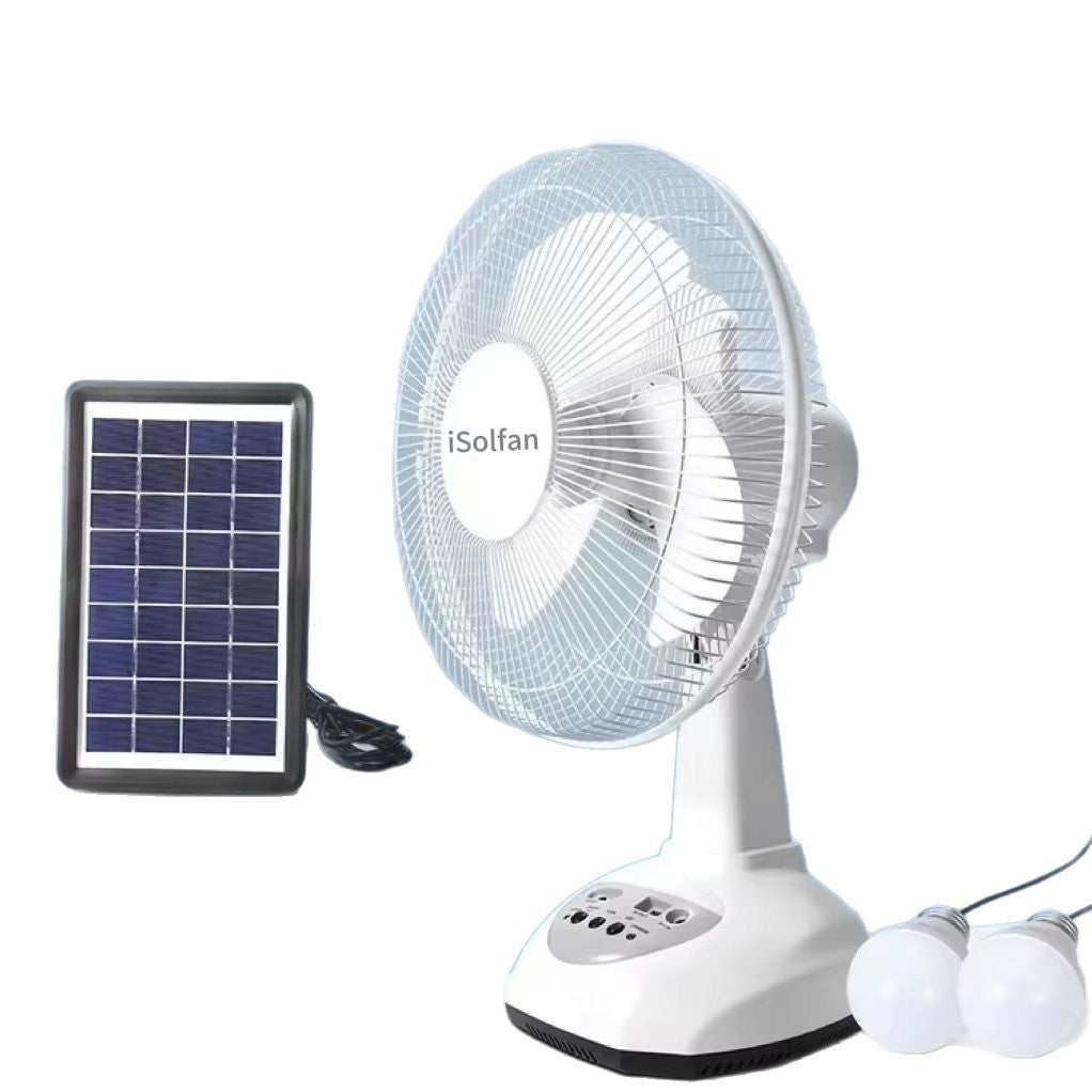 Ladies Solar-Powered Table Fan with LED Lighting Kalsten
