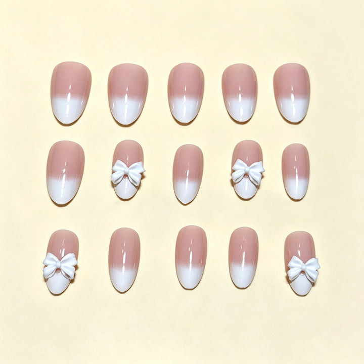 Elegant Bow-Adorned Press-On Nail Tips Kalsten