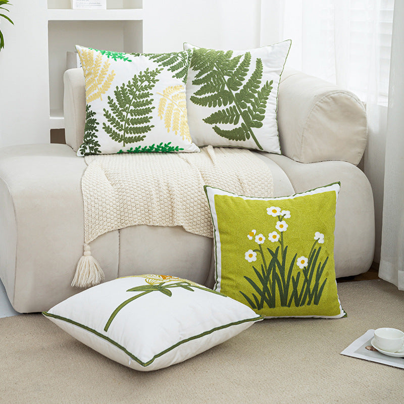 Women Decorative Cushion Cover with Fine Floral Embroidery Kalsten