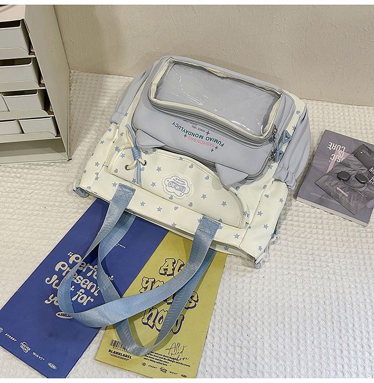 Multi-Functional Transparent Organizer School Backpack