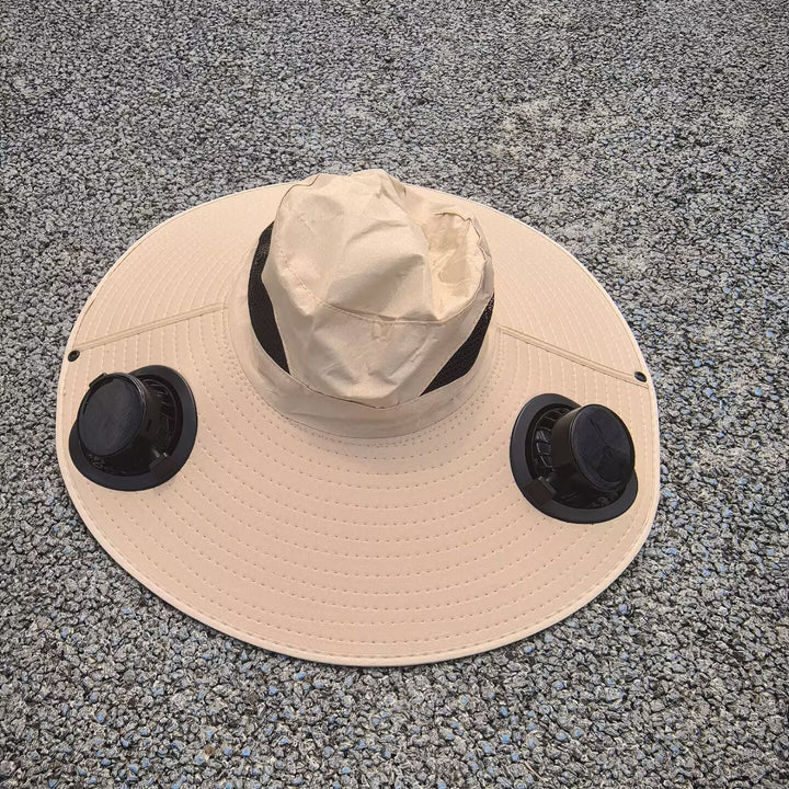 air-cooled sun hat with removable USB fans and wide neck protection Kalsten