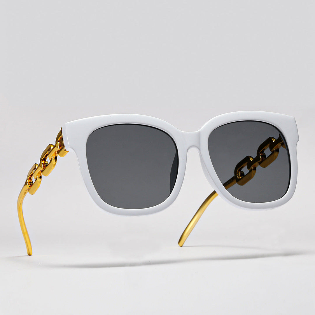 Ladies fashionable oversized sunglasses with luxurious chain frame Kalsten