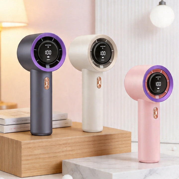 Women's handheld fan with digital control and multiple speed settings Kalsten