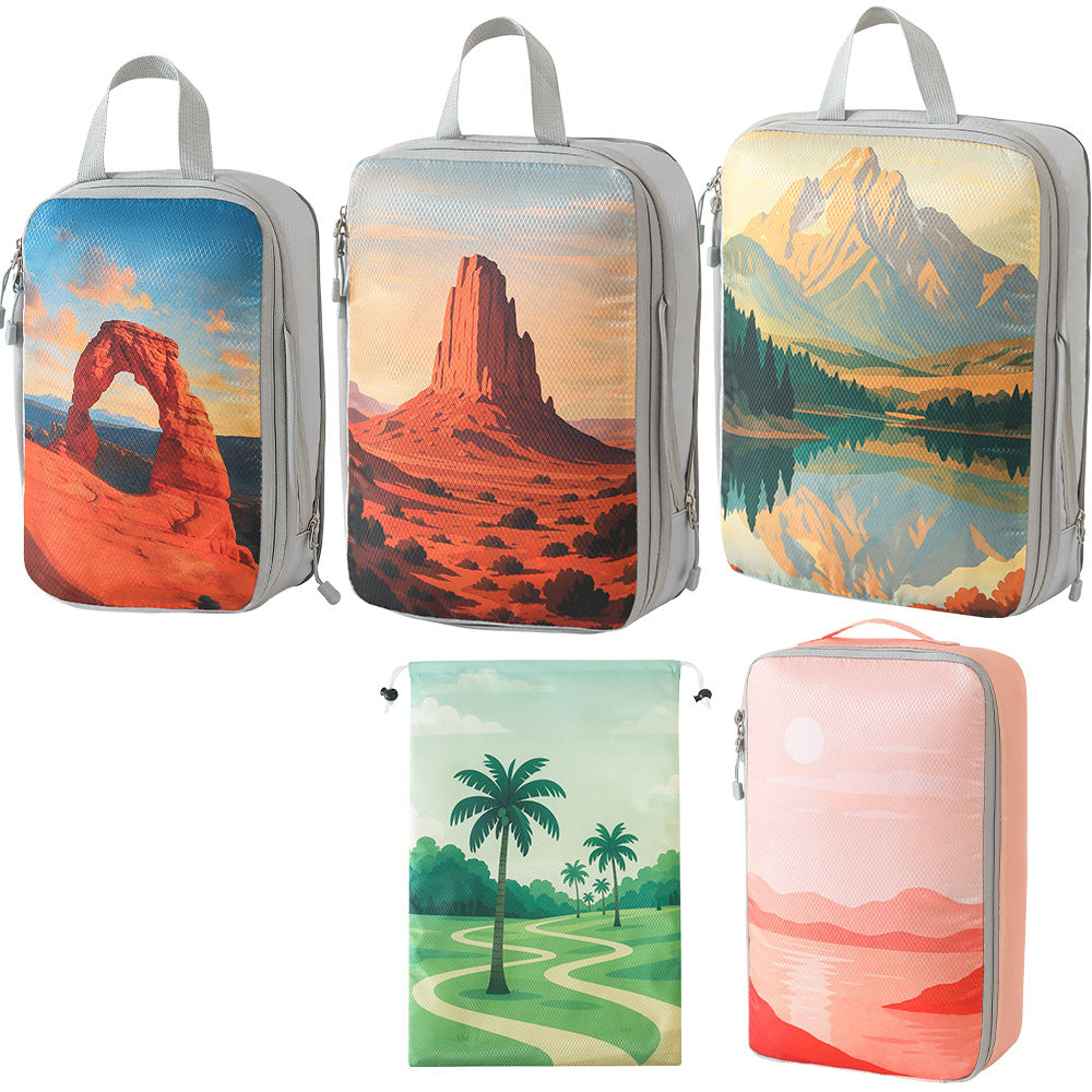 Set of travel organizers with unique nature motifs Kalsten