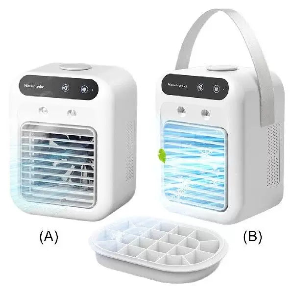 Unisex one size compact desktop micro air cooler with top fill water reservoir removable filter and adjustable louvers Kalsten