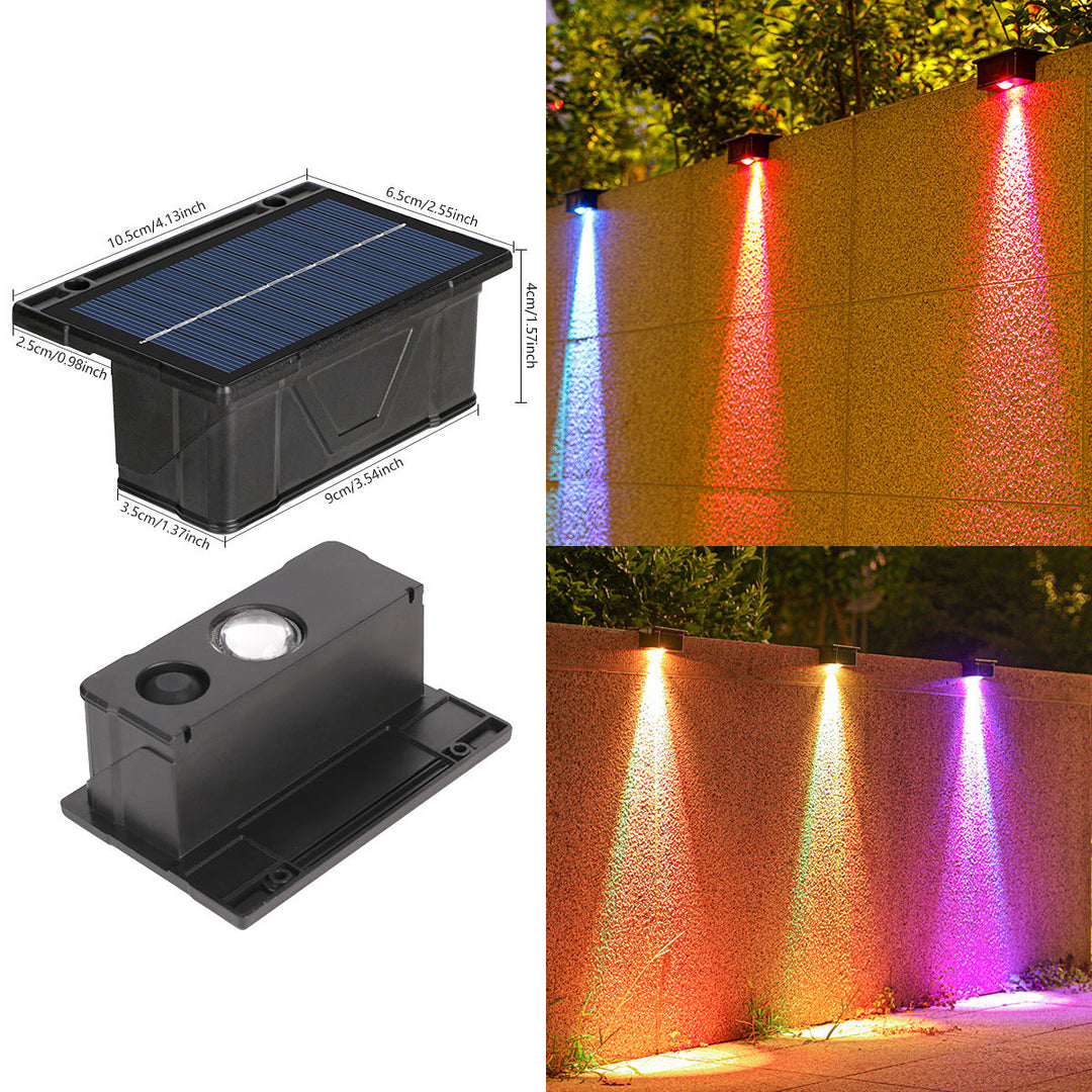 Outdoor Solar RGB Dual-Beam Wall Light With Integrated Photovoltaic Panel And Weather-Resistant Mounting Base Kalsten