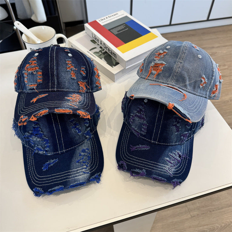 Women's Distressed Denim Baseball Cap Kalsten