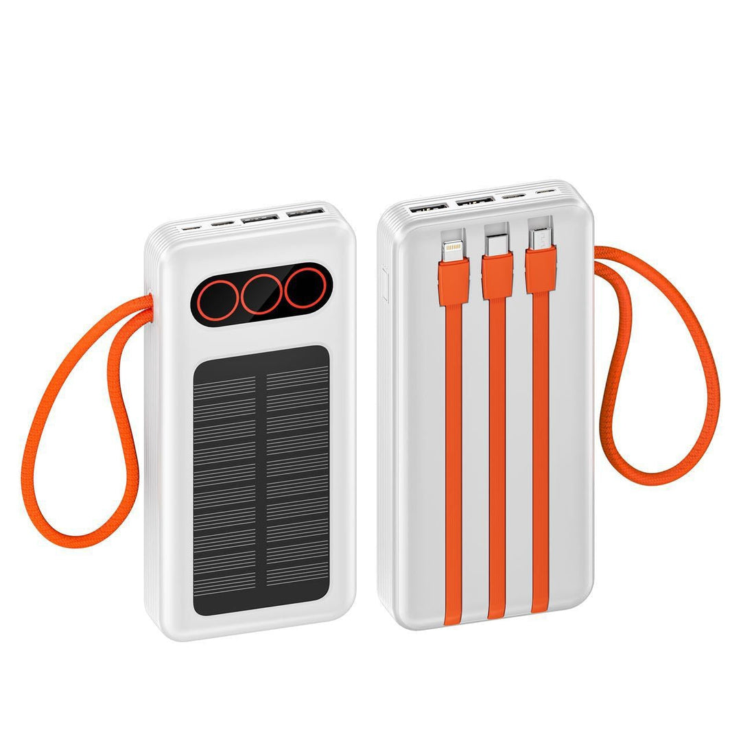 Portable Solar Power Bank with Integrated Charging Cables and Fast Charging Function Kalsten