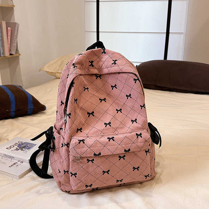 Quilted Bow Detailed Backpack