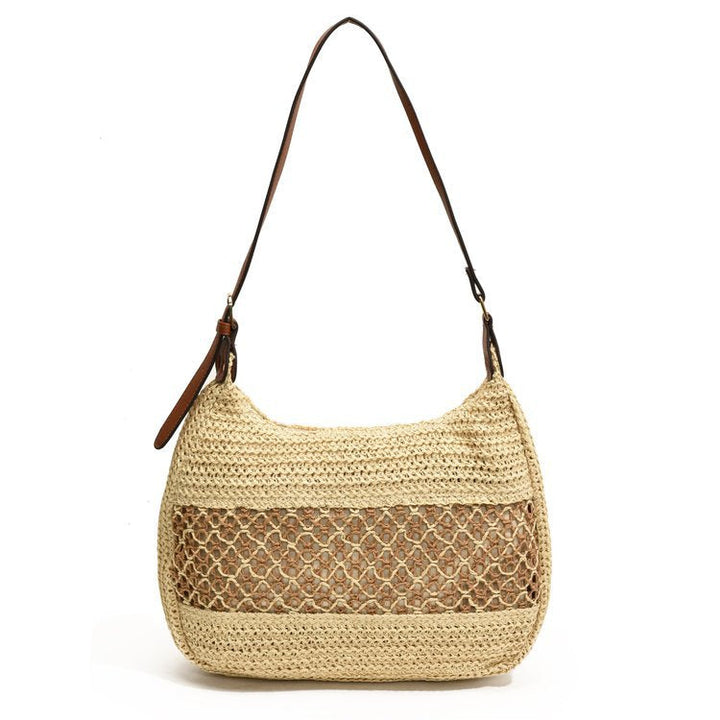 Hand-knotted shoulder bag with leather accents Kalsten