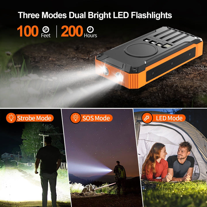 High-performance solar power bank with double LED light and fast charging function Kalsten