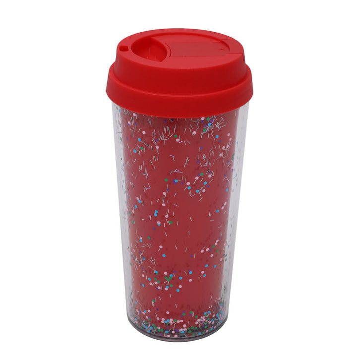 Ladies Glitter Drinking Cup with Leak-Proof Lid and Ergonomic Handle Kalsten