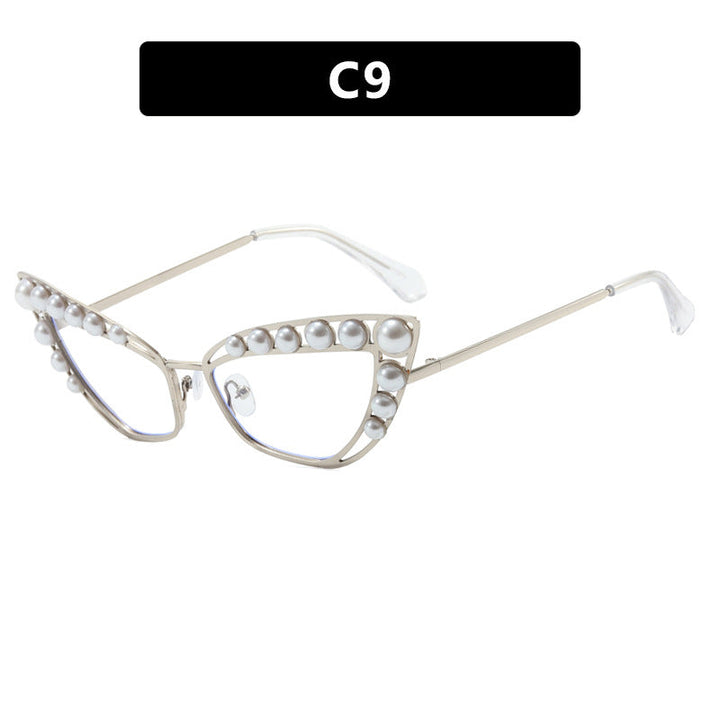 Ladies Cat-Eye Sunglasses with Exclusive Pearl Tip Frame Kalsten