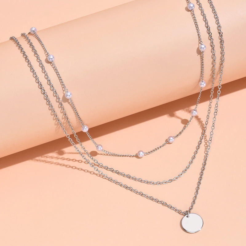 Layered Pearl and Chain Necklace Kalsten