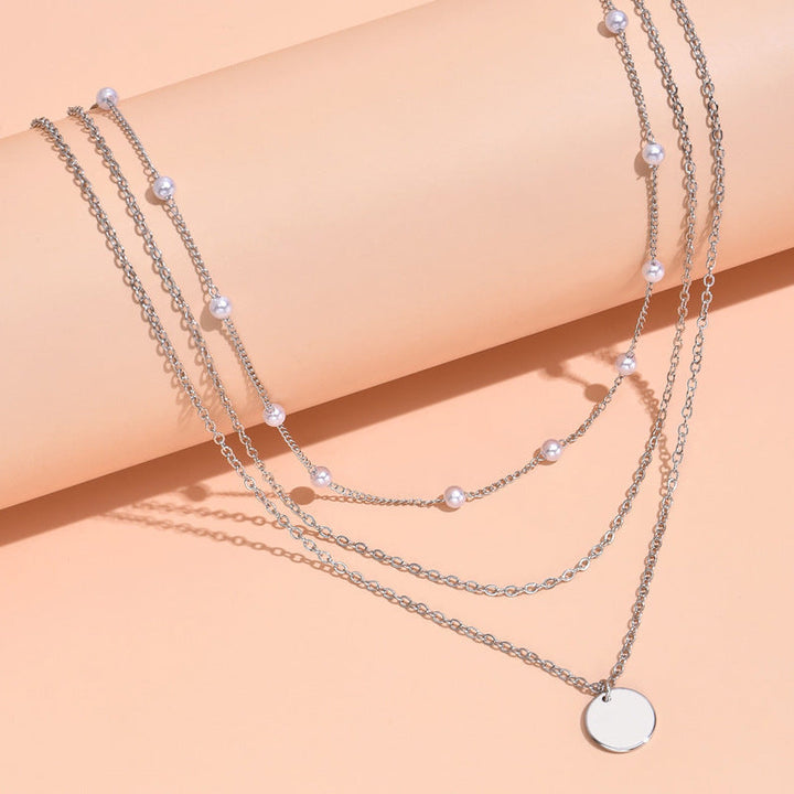 Layered Pearl and Chain Necklace Kalsten