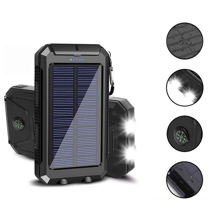 Solar-powered power bank with LED lighting and integrated compass Kalsten